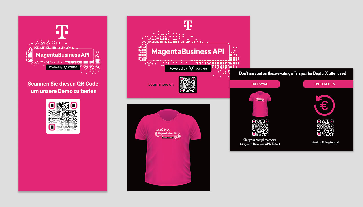 Images of Deutsch Telecom Banner, Postcard and t-shirt